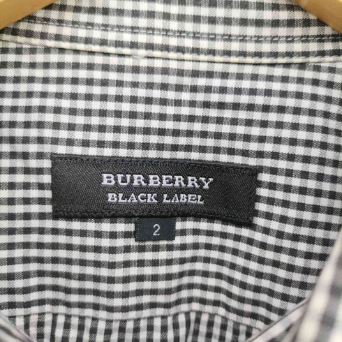 バーバリーブラックレーベル BURBERRY BLACK LABEL ロゴ刺繍 ポケット付 S/S チェック シャツ メンズ 2