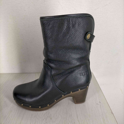 アグ UGG スタッズ レザームートンヒールブーツ レディース 22cm