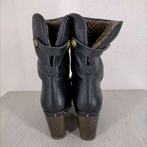 アグ UGG スタッズ レザームートンヒールブーツ レディース 22cm