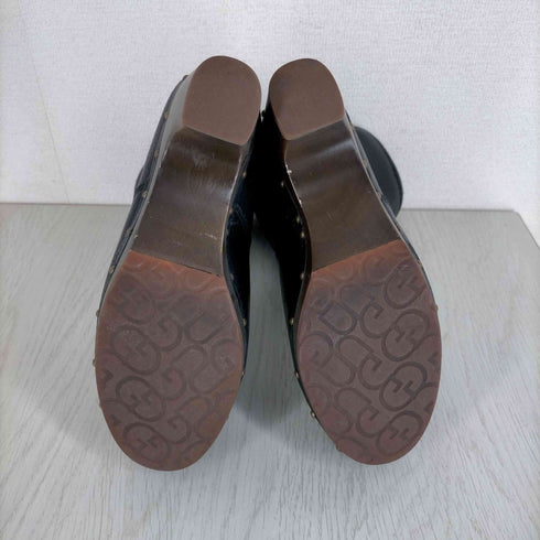 アグ UGG スタッズ レザームートンヒールブーツ レディース 22cm