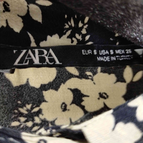 ザラ ZARA Black Daisy Floral Dress Sleeveless 花柄ワンピース レディース import:S