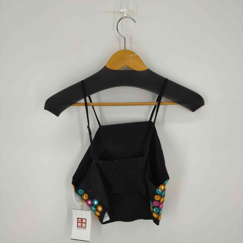 ザラ ZARA スパンコールマルチカラーフラワーキャミソール レディース import:M