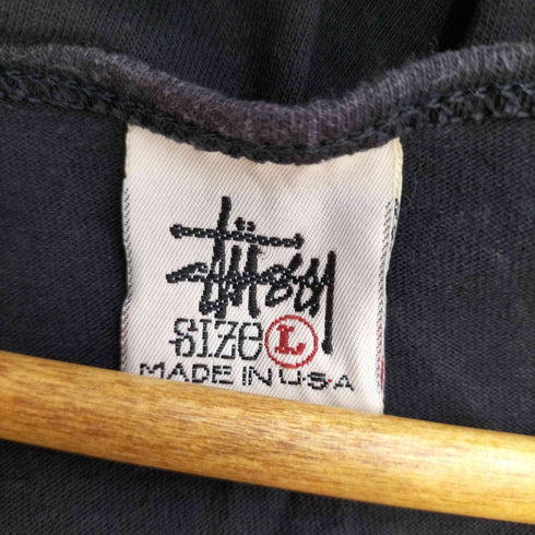 ステューシー Stussy 90s MADE IN USA 白タグ OLD ストックロゴプリント タンクトップ メンズ import:L