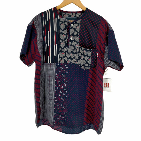 ウィズリミテッド WHIZ LIMITED 柄切替 1ポケット ヘンリーネックTシャツ メンズ JPN:L