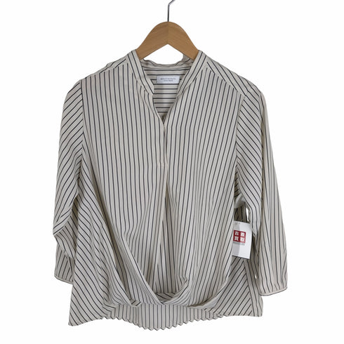 ビューティーアンドユースユナイテッドアローズ BEAUTY & YOUTH UNITED ARROWS ストライプシフォンタックスキッパー8分袖ブラウス レディース