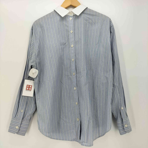 アクネストゥディオズ ACNE STUDIOS ストライプコットンシャツ ブルー/ホワイト ストライプパターン コントラスト レディース 34