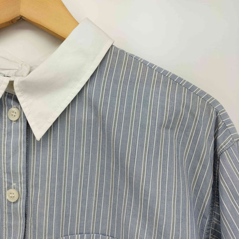アクネストゥディオズ ACNE STUDIOS ストライプコットンシャツ ブルー/ホワイト ストライプパターン コントラスト レディース 34