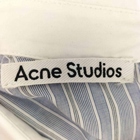アクネストゥディオズ ACNE STUDIOS ストライプコットンシャツ ブルー/ホワイト ストライプパターン コントラスト レディース 34