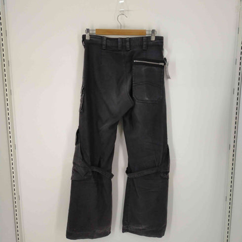 アクネストゥディオズ ACNE STUDIOS カジュアルトラウザーズ カーゴ ウォッシュブラック サイドポケット/スナップボタン/パッチポケット レディース 36