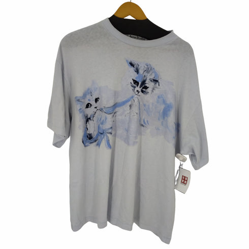 アクネストゥディオズ ACNE STUDIOS light blue Printed T-shirt オーバーサイズ プリントTシャツ レディース S
