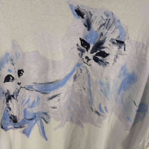 アクネストゥディオズ ACNE STUDIOS light blue Printed T-shirt オーバーサイズ プリントTシャツ レディース S