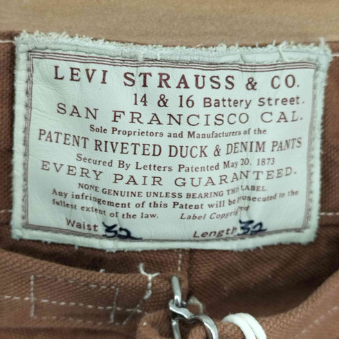 リーバイスヴィンテージクロージング Levis Vintage Clothing 1870'S DUCK ウエストオーバーオール NAPLES ブラウン RINSE メンズ 32/32