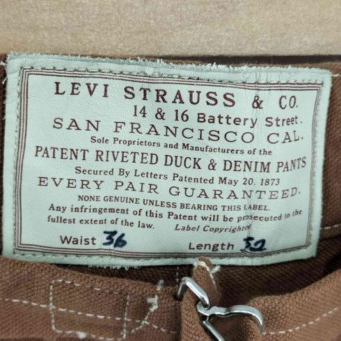 リーバイスヴィンテージクロージング Levis Vintage Clothing 1870'S DUCK ウエストオーバーオール NAPLES ブラウン RINSE メンズ 36/32