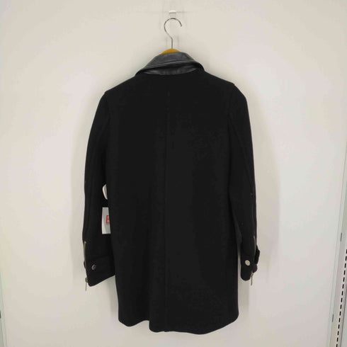 ザラ ZARA レザー切替ウールライクコート レディース S