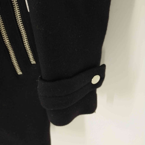 ザラ ZARA レザー切替ウールライクコート レディース S