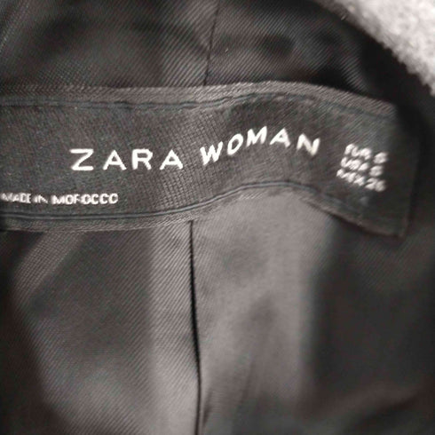 ザラ ZARA レザー切替ウールライクコート レディース S