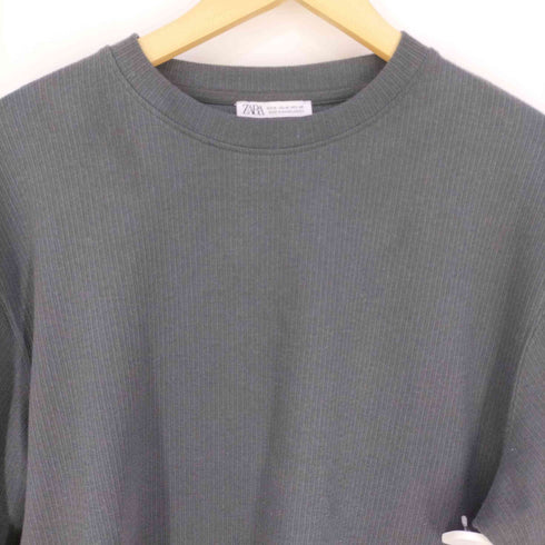 ザラ ZARA BRUSHED RIB T-SHIRT ロングスリーブリブTシャツ メンズ import:M