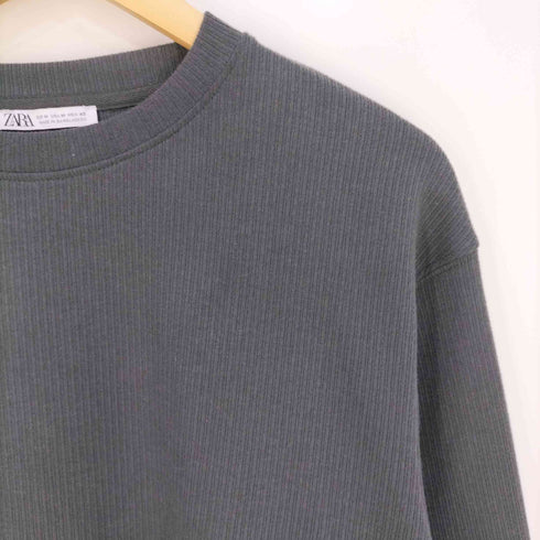ザラ ZARA BRUSHED RIB T-SHIRT ロングスリーブリブTシャツ メンズ import:M