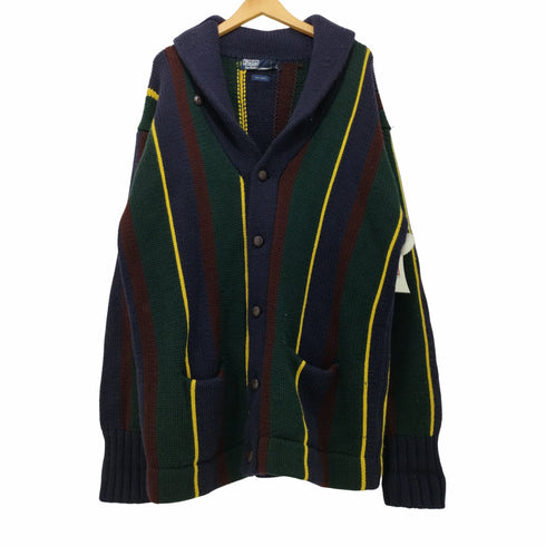 ポロラルフローレン POLO RALPH LAUREN マルチカラーショールカラーカーディガン くるみボタン メンズ