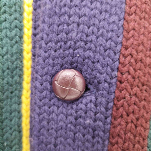 ポロラルフローレン POLO RALPH LAUREN マルチカラーショールカラーカーディガン くるみボタン メンズ