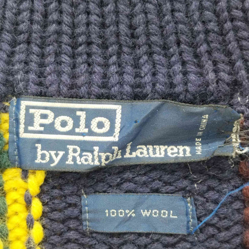 ポロラルフローレン POLO RALPH LAUREN マルチカラーショールカラーカーディガン くるみボタン メンズ