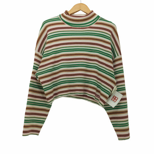 エックスガール X-girl STRIPED HIGH NECK KNIT TOP ニット レディース ONE SIZE