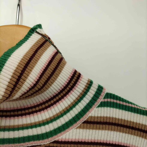 エックスガール X-girl STRIPED HIGH NECK KNIT TOP ニット レディース ONE SIZE