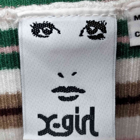 エックスガール X-girl STRIPED HIGH NECK KNIT TOP ニット レディース ONE SIZE