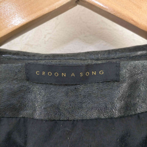 クルーンアソング CROON A SONG ピッグレザー ジップアップジャケット レディース JPN:38