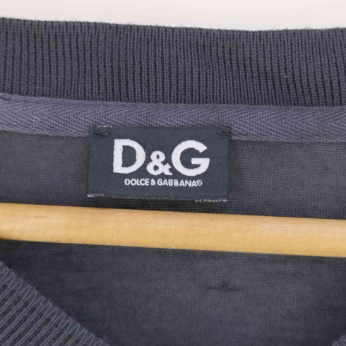 ディーアンドジードルチェアンドガッバーナ D&G DOLCE&GABBANA チュニジア製 レーヨンカシミヤ Vネックニットカットソー メンズ import:S