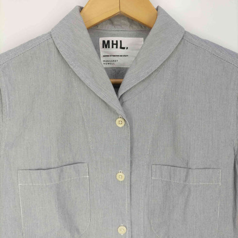 エムエイチエル MHL. ショールカラー フレンチスリーブ ストライプシャツ レディース 3