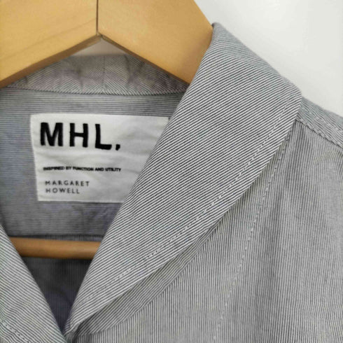 エムエイチエル MHL. ショールカラー フレンチスリーブ ストライプシャツ レディース 3