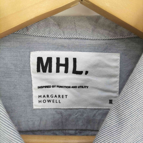 エムエイチエル MHL. ショールカラー フレンチスリーブ ストライプシャツ レディース 3