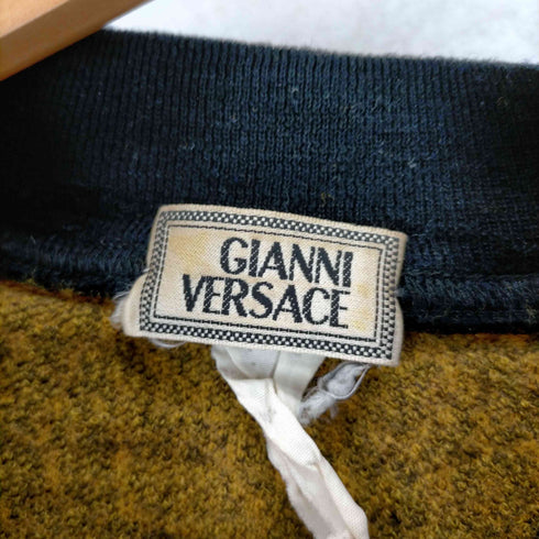 ジャンニヴェルサーチ GIANNI VERSACE 90S モックネック レオパード柄ニット レディース