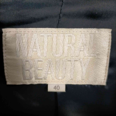 ナチュラルビューティー NATURAL BEAUTY ハイカウント ボタンレス ノーカラージャケット スカート レディース JPN:40