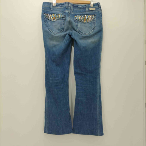 ジェイアンドシーカンパニー J&COMPANY 00s Y2K ビジューデザインフレアデニムパンツ レディース US:28-29