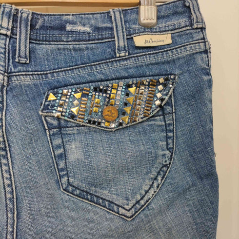 ジェイアンドシーカンパニー J&COMPANY 00s Y2K ビジューデザインフレアデニムパンツ レディース US:28-29