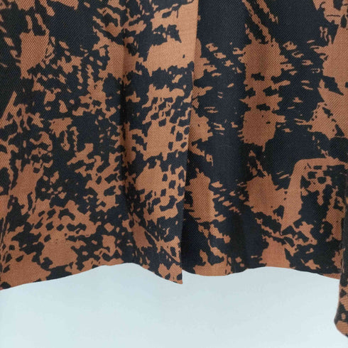 クリスチャンディオール Christian Dior 80-90s PRET-A-PORTER フロントボタン 総柄ウールシルクスカート レディース JPN:S