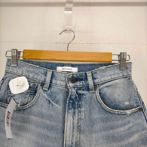 マウジー moussy ダメージ加工ワイドデニムパンツ レディース 26