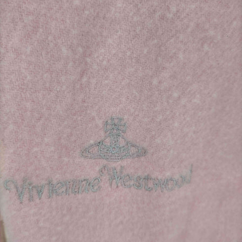 ヴィヴィアンウエストウッド Vivienne Westwood オーブロゴ刺繍 フリンジ 大判マフラー レディース