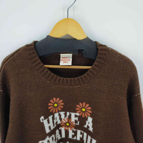 フリークスストア FREAKS STORE 別注 HAVE A GRATEFUL DAY LOGO CREW NECK KNIT PO/ロゴ クルーネックニット メンズ JPN:M