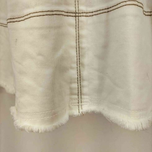 アズールバイマウジー AZUL by moussy 23SS ZIP-UP FRINGE DENIM FLARE SK/ジップアップフリンジデニムフレアスカート レディース JPN:M