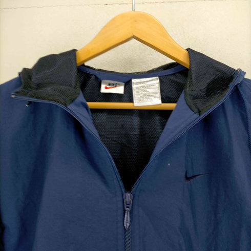ナイキ NIKE 00s ロゴ刺繍ナイロンドローコードアノラックパーカー レディース JPN:S