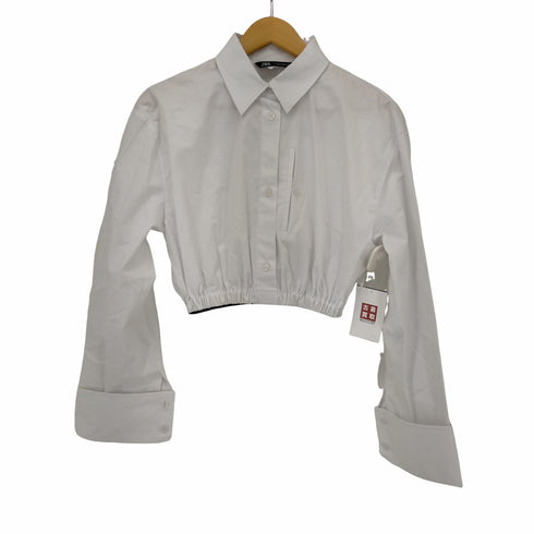 ザラ ZARA CROPPED GABARDINE SHIRT レディース import:XS