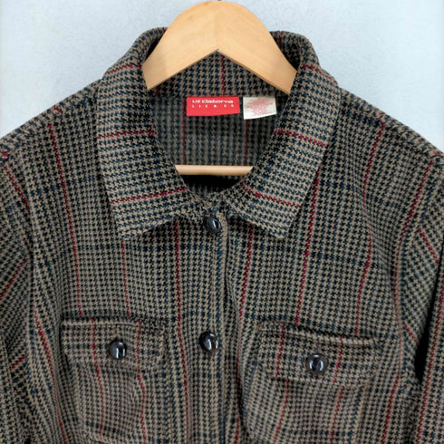 リズ クレイボーン LIZ Claiborne ガンクラブチェックフリースボタンジャケット メンズ JPN:M