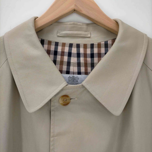 アクアスキュータム AQUASCUTUM MADE IN ENGLAND 裏地チェック ステンカラーコート メンズ