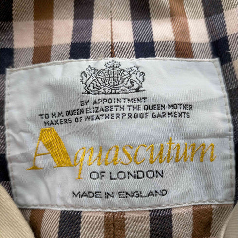 アクアスキュータム AQUASCUTUM MADE IN ENGLAND 裏地チェック ステンカラーコート メンズ