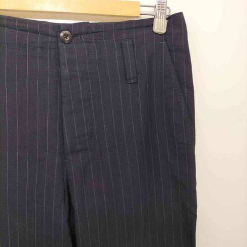 マーガレットハウエル MARGARET HOWELL 18SS ×FOX BROTHERS サマーウールストライプワイドパンツ メンズ JPN:S