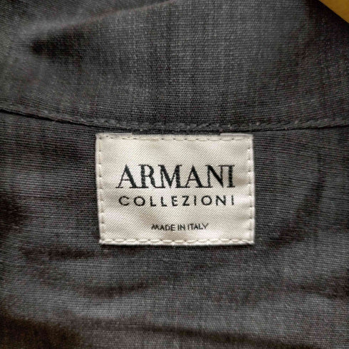 アルマーニコレツィオーニ ARMANI COLLEZIONI イタリア製 リネン混 スウィングトップシャツジャケット メンズ EUR:48