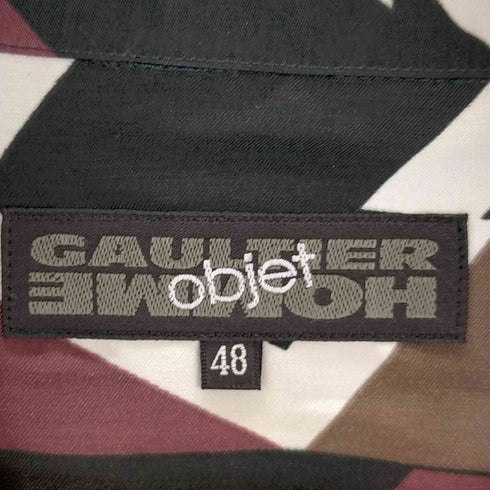 ゴルチエオムオブジェ GAULTIER HOMME objet 幾何学模様 オープンカラーシャツ メンズ JPN:48
